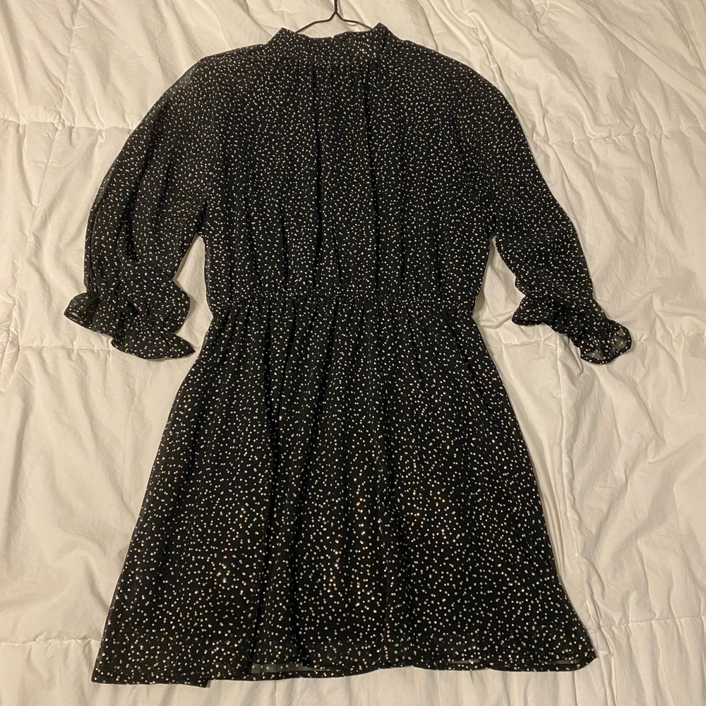 Metallic Gold Dotted Dress